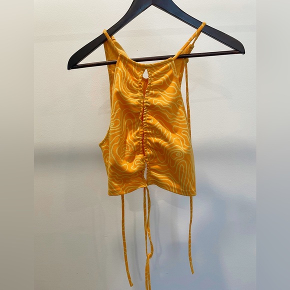 Cropped printed orange top - Picture 1 of 3